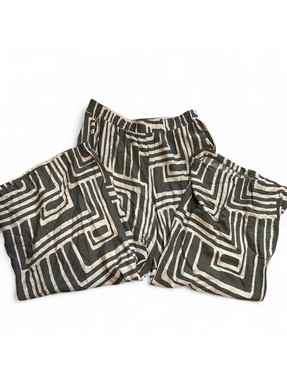 Bohme Women's XL Geometric Print Elastic Waist Pants